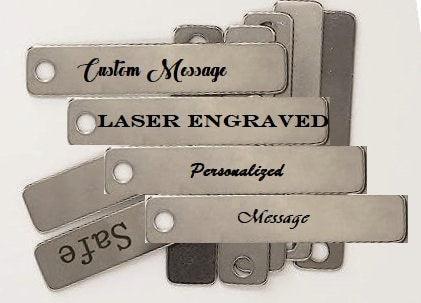 Custom Engraving Metal Stainless Steel Rectangle Tag, Custom Laser Engraving